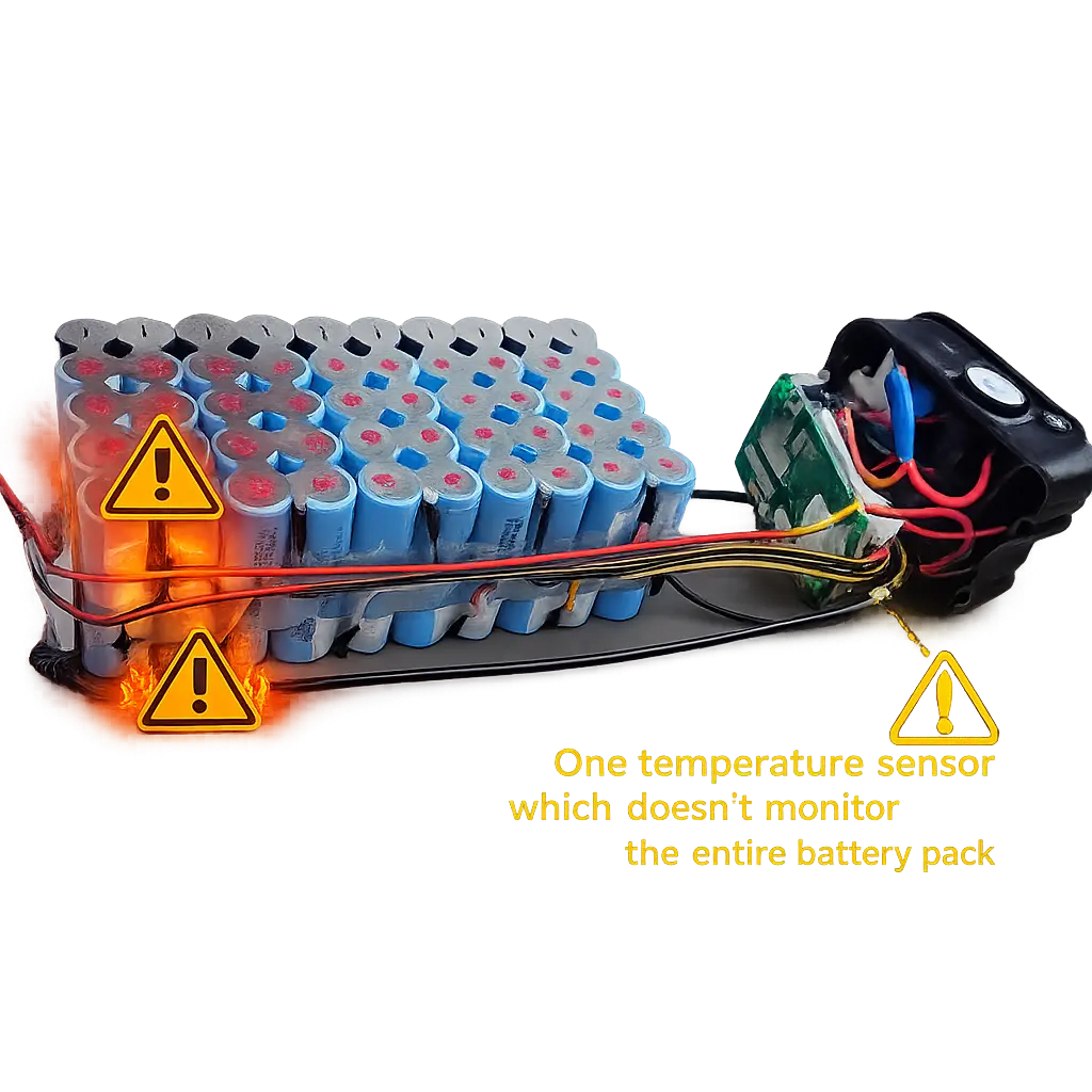 Akumulator rowerowy z jednym czujnikiem temperatury przed regeneracją - regeneracja akumulatora z jednym czujnikiem Wrocław